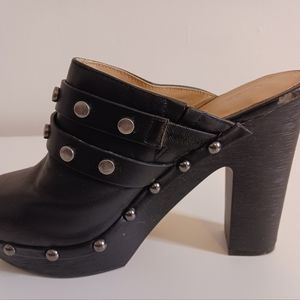 Black platform clogs